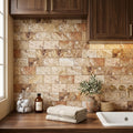 Scabos Travertine 3x6 Honed Travertine Tile — Laundry Room backsplash