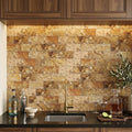 Scabos Travertine 3x6 Honed Travertine Tile — Wet Bar backsplash