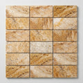 Scabos Travertine 3x6 Tumbled Travertine Tile close-up