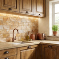 Scabos Travertine 3x6 Tumbled Travertine Tile — Kitchen backsplash