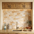 Scabos Travertine 3x6 Tumbled Travertine Tile — Wet Bar backsplash