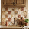 Scabos Travertine 4x4 CNC-Arched (Round-face / Wavy) Travertine Tile — Kitchen backsplash