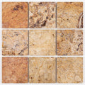 Scabos Travertine 4x4 Tumbled Travertine Tile close-up