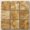 Scabos Travertine 5/8x5/8 Polished Travertine Mosaic close-up