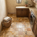 Scabos Travertine 6x6 Tumbled Travertine Tile — Laundry Room floor