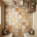 Scabos Travertine 6x6 Tumbled Travertine Tile — Powder Room floor