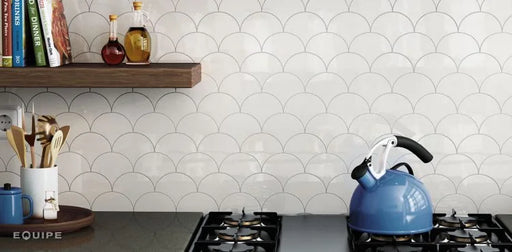 Scale White 4x5 Fan Gloss Ceramic Tile