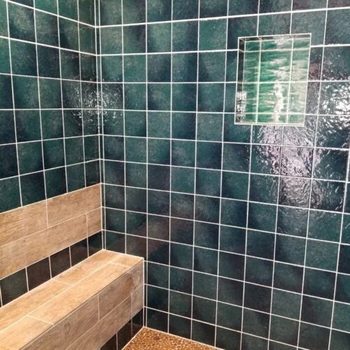 Seabreeze Teal 6x6 Gloss Straight Porcelain Pool Tile