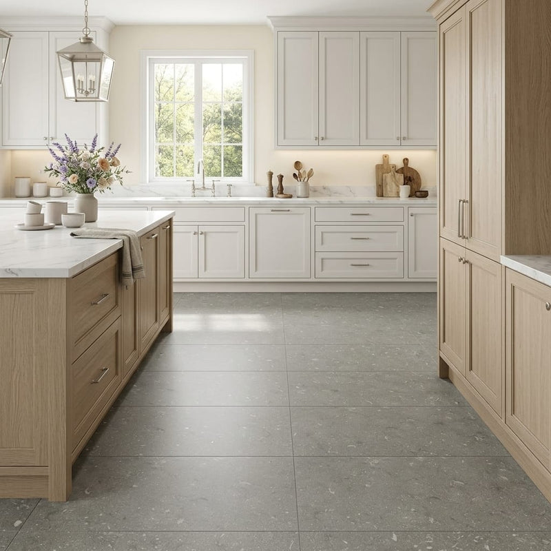 Seagrass 18x36 Honed Limestone Tile — Kitchen floor