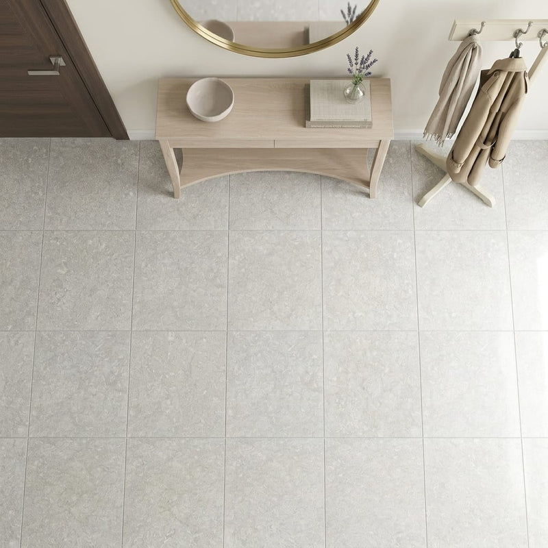 Seagrass 24x24 Flamed/Brushed Limestone Tile — Foyer floor