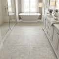 Seagrass 24x24 Flamed/Brushed Limestone Tile — Primary Bath floor