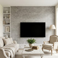 Seagrass Limestone Tile 12x24 Honed — Living Room feature wall