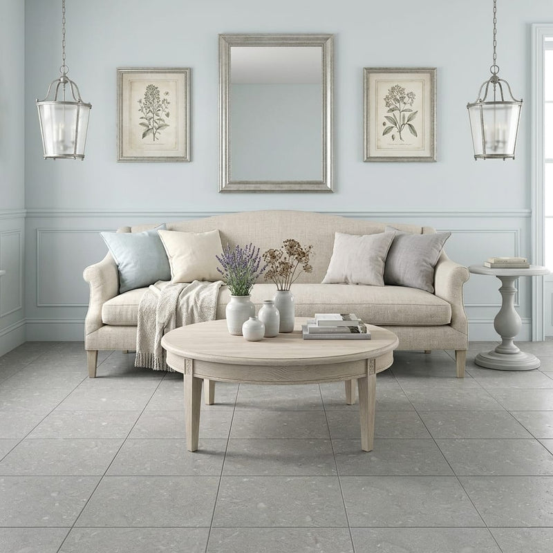 Seagrass Limestone Tile 16x16 Honed — Living Room floor