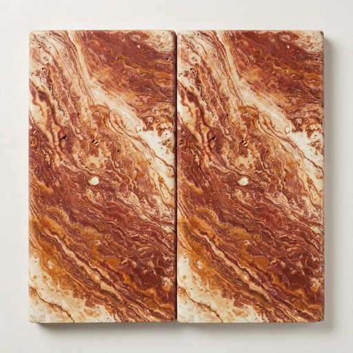 Sedona Fantastico Travertine Coping 12x24 Tumbled Bullnose 1.25 inch close-up
