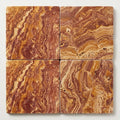 Sedona Paver Travertine Fantastico Tumbled 16x16 1.25 In close-up