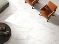Select White Calacatta Gold 12x24 Polished Marble Look Porcelain Tile