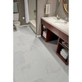 Select White Carrara Gray 24x48 Polished Porcelain Tile