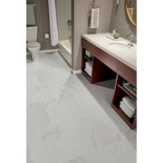 Select White Carrara Gray 24x48 Polished Porcelain Tile