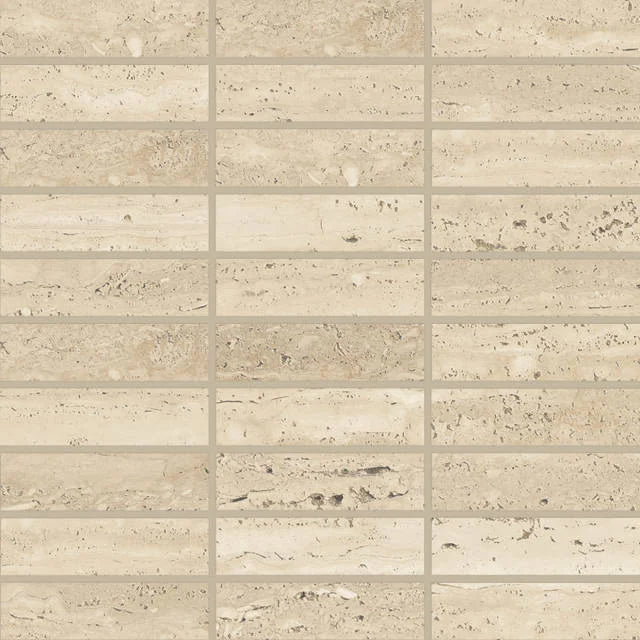 Sensi Roma Cream 1x4 Straight Set Satin Porcelain Mosaic