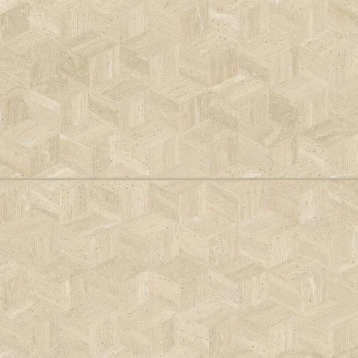Sensi Roma Cream 48x24 Cube Deco Satin Ceramic Tile