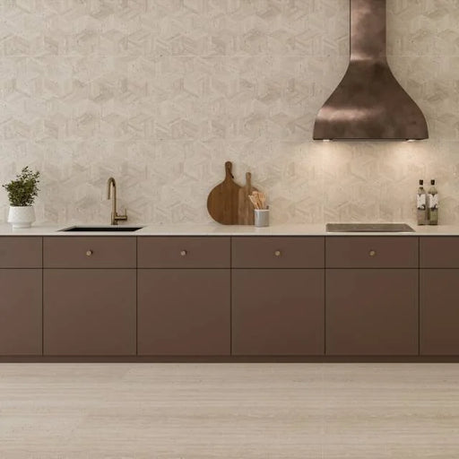 Sensi Roma Ivory 24x48 Cube Deco Satin Ceramic Tile