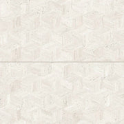 Sensi Roma White 24x48 Cube Deco Satin Ceramic Tile