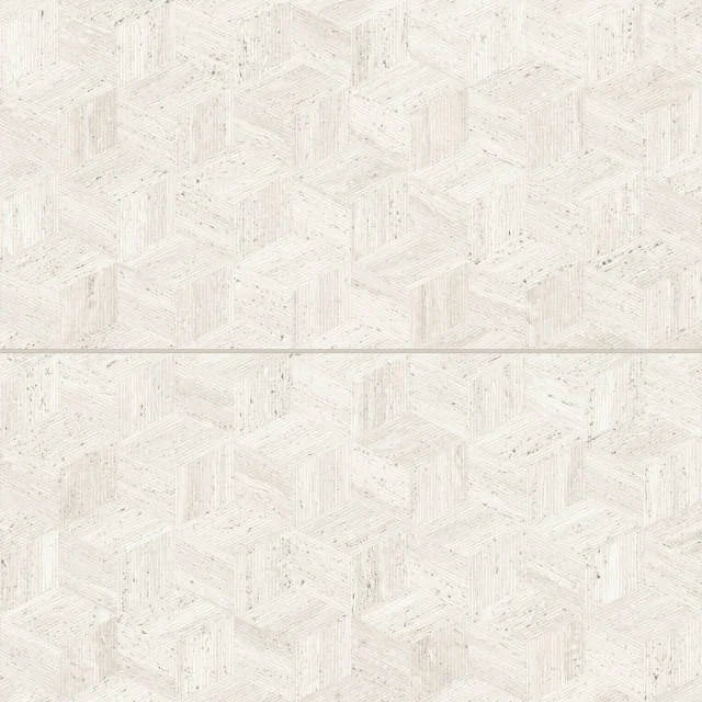 Sensi Roma White 24x48 Cube Deco Satin Ceramic Tile