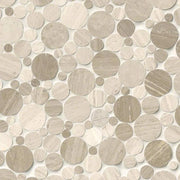 Serenity Stone Pebbles Mesh Backed Pattern Polished 0.38 Inch Marble Mosaic Tile