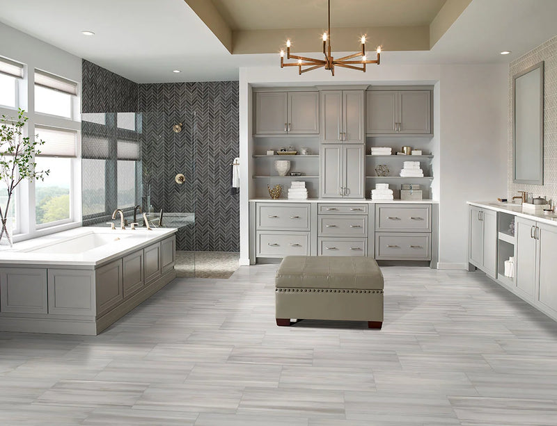 Serenity Stone Pebbles Mesh Backed Pattern Polished 0.38 Inch Marble Mosaic Tile