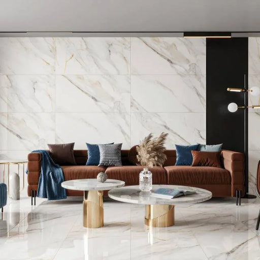 Shandar Arezzo Bianco 48x24 Polished Ceramic Tile