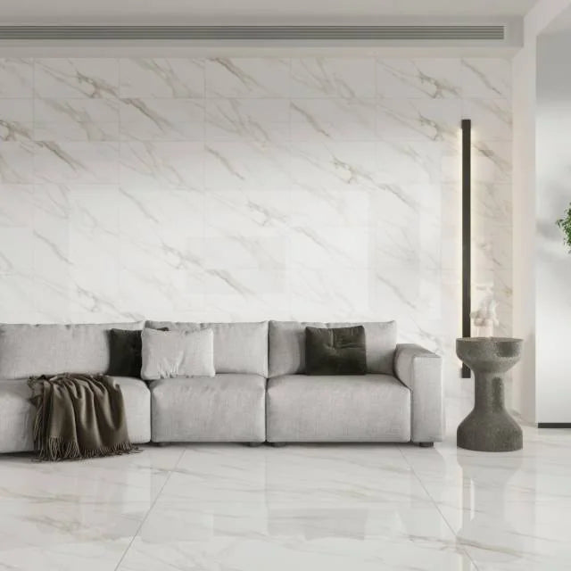 Shandar Statuario 12x24 Polished Ceramic Tile