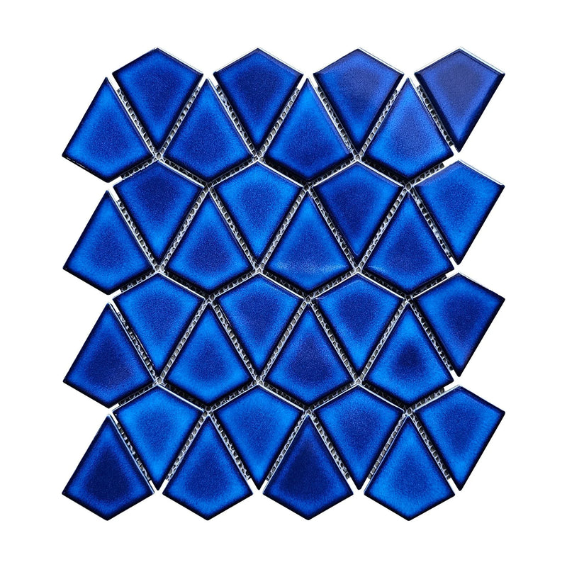 Shapes Dragonscale Aged Cobalt Blue 10.6x11.93 Matte Porcelain Mosaic