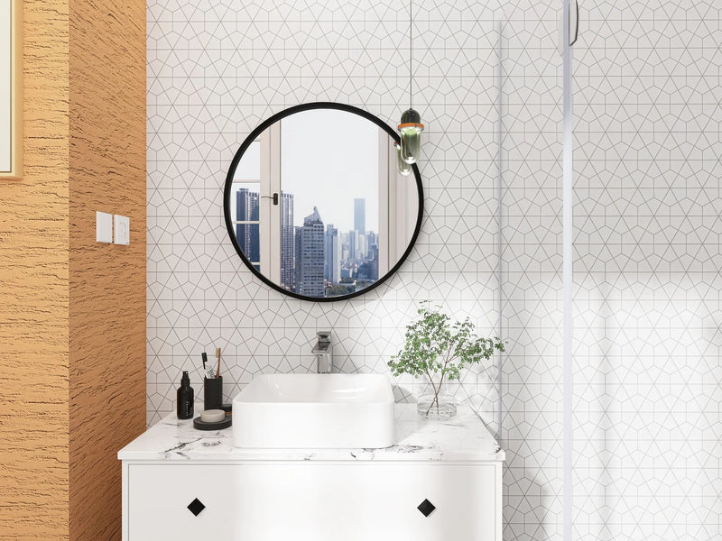 Shapes Kaleido Hex White 10.44x9 Hexagon Matte Porcelain Mosaic