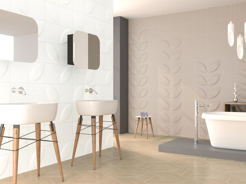 Shapes White 9.8x9.8 Matte Ceramic Mosaic