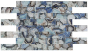 Shell Aura Blue 4x24 Glass Mosaic