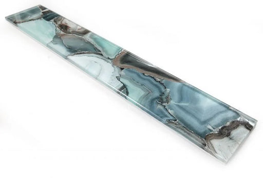 Shell Aura Green 4x24 Glass Mosaic