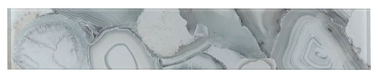 Shell Aura Grey 4x24 Glass Mosaic