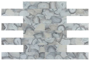 Shell Aura Grey 4x24 Glass Mosaic