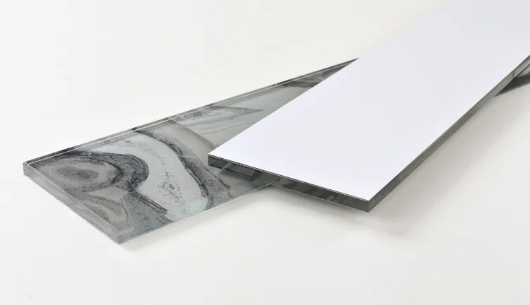 Shell Aura Grey 4x24 Glass Mosaic