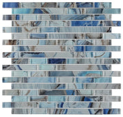 Shell Blue 11.75x12 Glass Mosaic