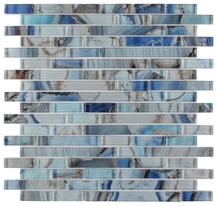 Shell Blue 11.75x12 Glass Mosaic