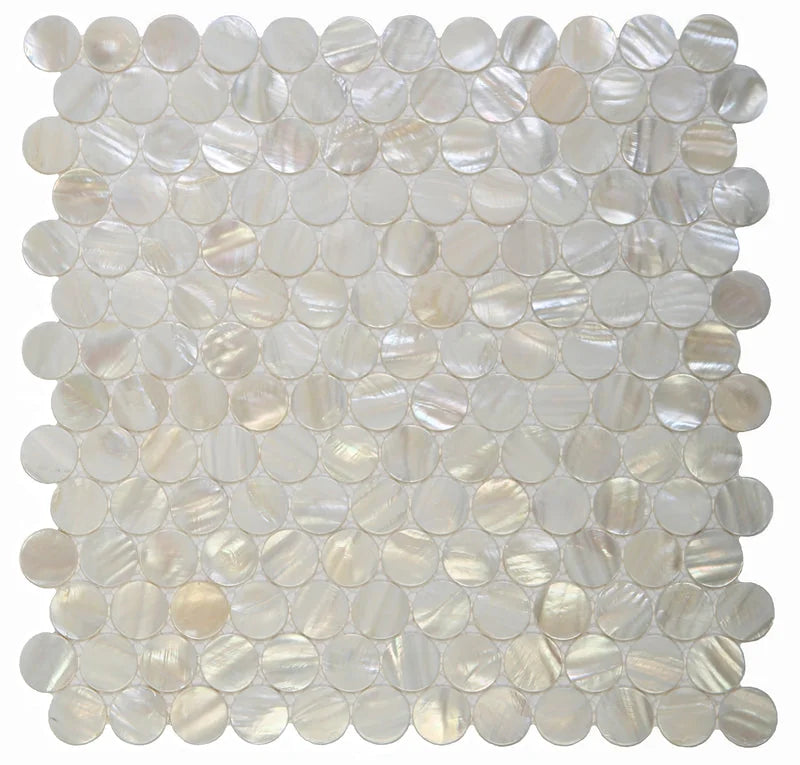 Shell Oyster 13x13 Circle Mosaic
