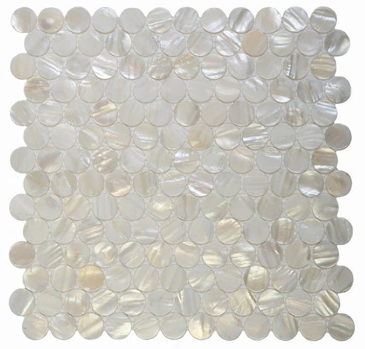 Shell Oyster 13x13 Circle Mosaic