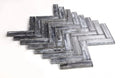 Shell Silver Herringbone Glass Mosaic Tile