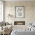 Shell Stone Limestone Tile 24x24 Brushed — Living Room feature wall