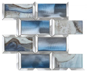 Shell Subway Blue Glass Mosaic