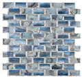 Shell Subway Blue Glass Mosaic