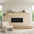 Shibusa Crema 12x24 Porcelain Tile — Living Room fireplace surround