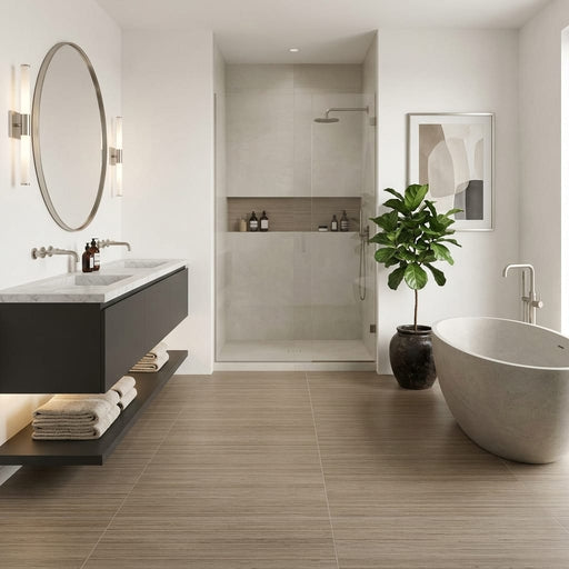 Shibusa Tortora 24x48 Porcelain Tile — Bathroom floor