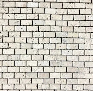 Ivory Cordoba Cream Travertine Light /Noce 12 x 12 Mesh Mosaic